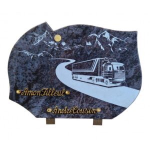 Plaque funéraire Le camion routier