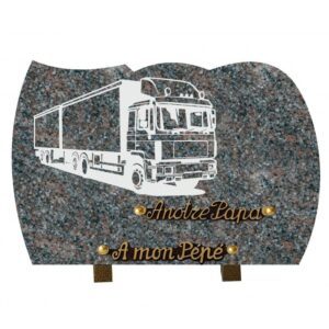 Plaque funéraire Camion semi-remorque