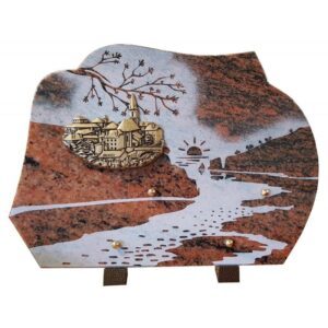 Plaque funéraire Décor de nature avec la mer