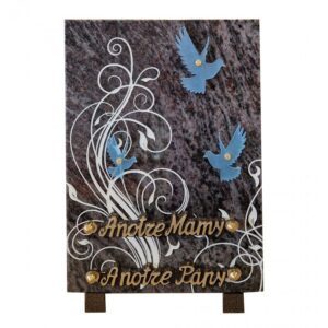 Plaque funéraire Colombe et joli feuillage