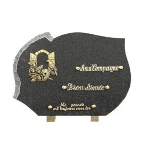 Plaque funéraire forme éclatée Ma 25x35cm