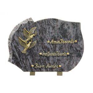 Plaque funéraire forme éclatée MS 25x35cm
