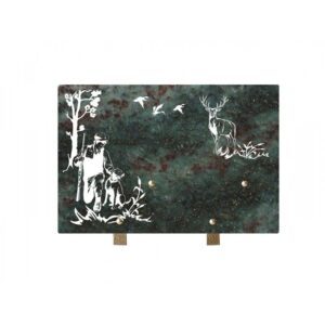 Plaque funéraire Plaque funéraire sablage d'un chasseur avec son chien