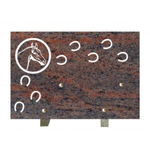 Plaque funéraire Ani cheval1 Ml 20x30cm