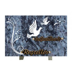 Plaque funéraire n°280n Ms 20x30cm oiseau