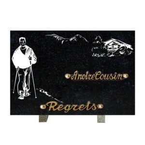 Plaque funéraire n°280t Ma 20x30cm randonneur
