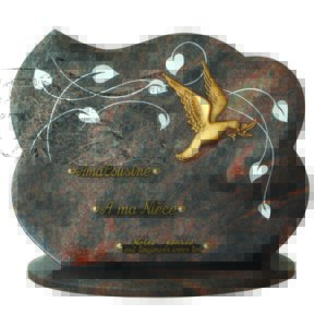 Plaque funéraire Colombe en vol