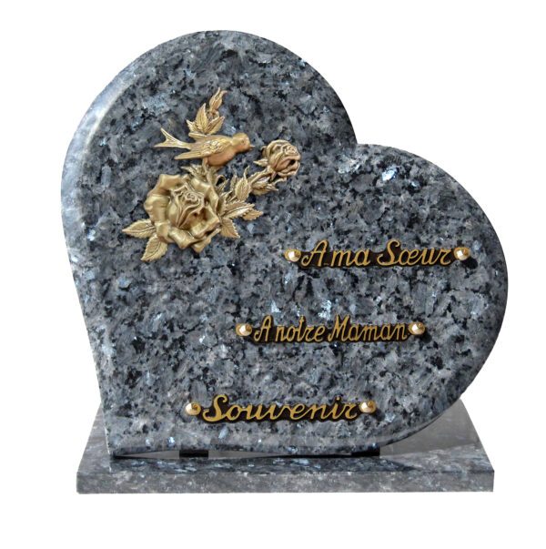 Plaque funéraire Oiseau sur rose