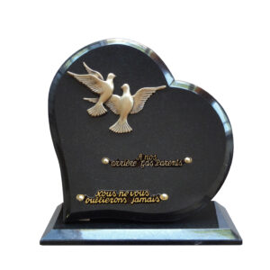 Plaque funéraire Couple de colombe