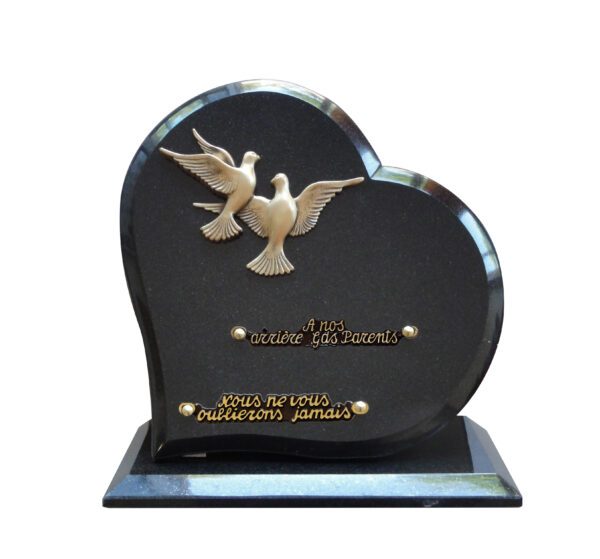 Plaque funéraire Couple de colombe