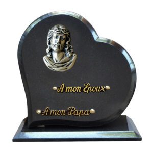 Plaque funéraire Coeur et Christ