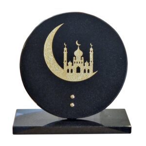 Plaque funéraire Mosquée feuille or