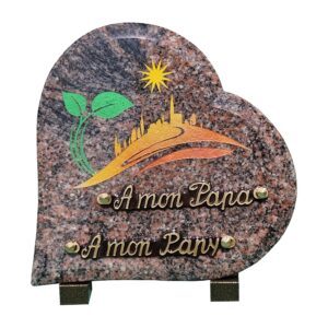 Plaque funéraire Village coloré et ensoleillé en granit