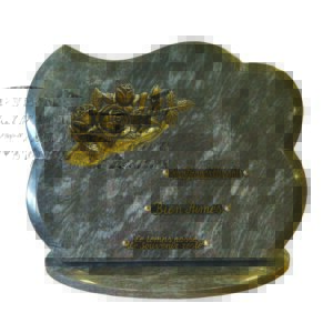Plaque funéraire main et rose