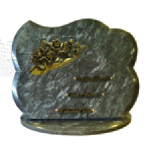 Plaque funéraire main et rose
