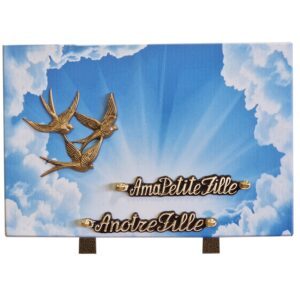 Plaque funéraire ciel hirondelle