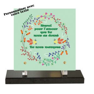 Plaque funéraire Message Fleuri