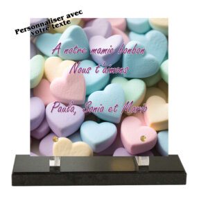 Plaque funéraire Petits coeurs colorés
