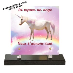 Plaque funéraire Licorne