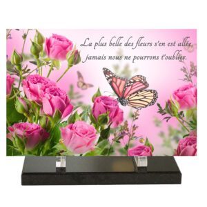 Rose et papillon personnalisé