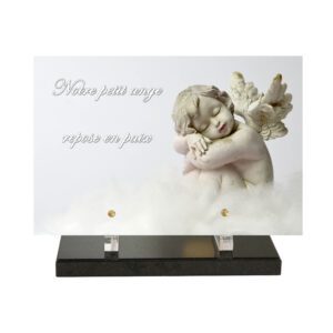 Plaque funéraire ange sur nuage