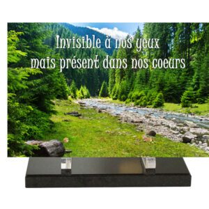 Plaque funéraire paysage de montagne
