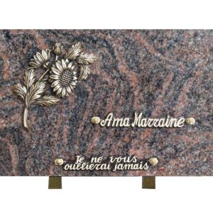 Plaque funéraire en Himalaya Blue bronze tournesol